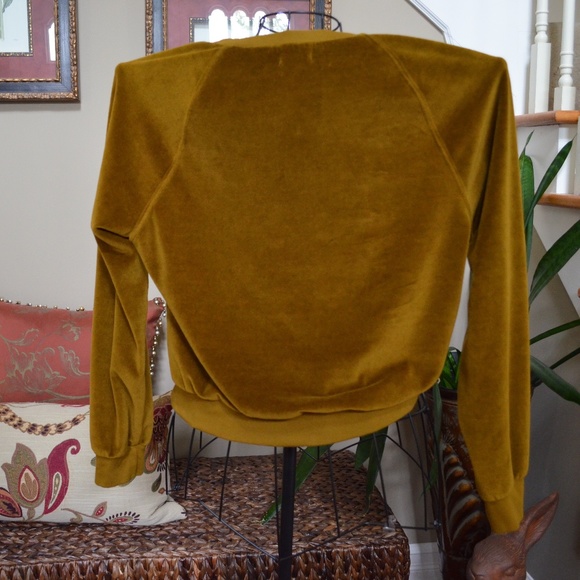 Project Social T Los Angeles Brown/Gold Velour Top M - Picture 2 of 4
